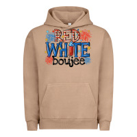 Pigment Burro red white boujee Urban Hoodie - MaliasSmallBusiness