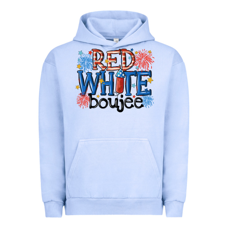 Red White Boujee Urban Hoodie by MaliasSmallBusiness | Teevron