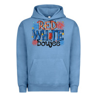 Pigment Pebble Blue red white boujee Urban Hoodie - MaliasSmallBusiness