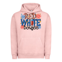 Pigment Salmon red white boujee Urban Hoodie - MaliasSmallBusiness