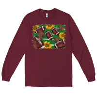 Burgundy American football background Long Sleeve Tee - BarkalooDesign