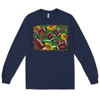 Navy American football background Long Sleeve Tee - BarkalooDesign