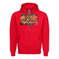 Red less people more dogs paw zillion Zipper Hoodie - Zillion Design Studio