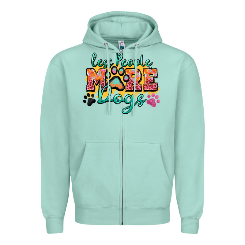 Less People More Dogs Paw Zillion Zipper Hoodie by Zillion Design Studio | Teevron