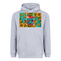 Heather Grey teacher life skinny metal can holder Heavyweight Hoodie - HRA Design Shop