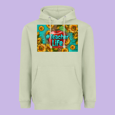 Teacher Life Skinny Metal Can Holder Heavyweight Hoodie Designed By Hra Design Shop