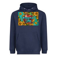 Navy teacher life skinny metal can holder Heavyweight Hoodie - HRA Design Shop