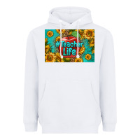 White teacher life skinny metal can holder Heavyweight Hoodie - HRA Design Shop