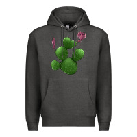 Charcoal Heather heart cactus Premium Hoodie - Jasminsmagicworld