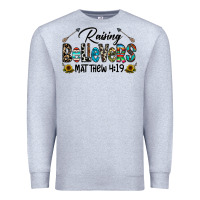 Heather Grey raising believers Premium Sweatshirt - CowhideDigitalArt