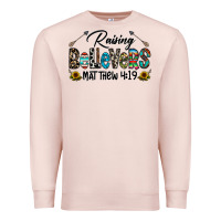 Pale Pink raising believers Premium Sweatshirt - CowhideDigitalArt