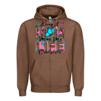 Chestnut being a mom makes my life complete Zipper Hoodie - Zillion Design Studio