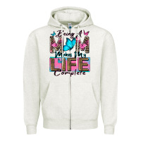 Oatmeal Heather being a mom makes my life complete Zipper Hoodie - Zillion Design Studio