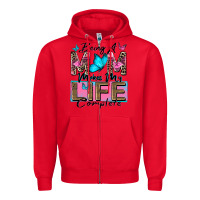 Red being a mom makes my life complete Zipper Hoodie - Zillion Design Studio