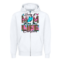 White being a mom makes my life complete Zipper Hoodie - Zillion Design Studio