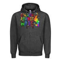 Charcoal Heather straight against hate pride lgbtq Zipper Hoodie - texasbilliewilder