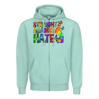 Seafoam straight against hate pride lgbtq Zipper Hoodie - texasbilliewilder