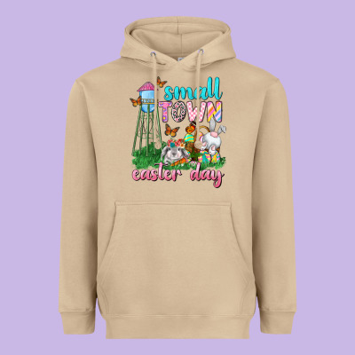 Small Town Easter Day Heavyweight Hoodie Designed By Neo Western