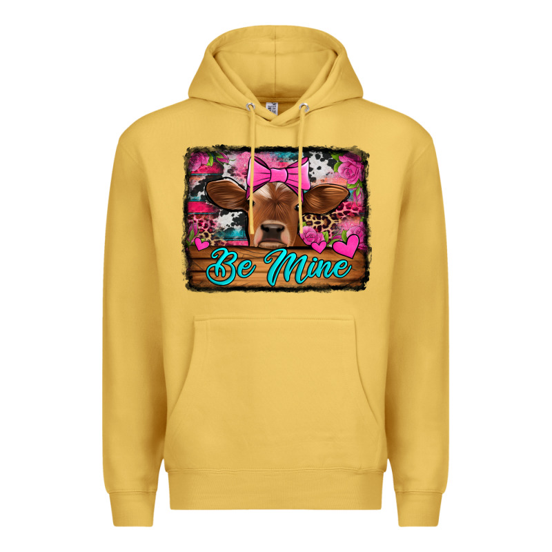 Be Mine Valentine's Day Cow Premium Hoodie by Jasminsmagicworld | Teevron