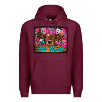Burgundy be mine valentine's day cow Premium Hoodie - Jasminsmagicworld