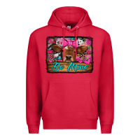 Cardinal be mine valentine's day cow Premium Hoodie - Jasminsmagicworld