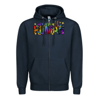 Navy we are all human pride lgbtq Zipper Hoodie - texasbilliewilder