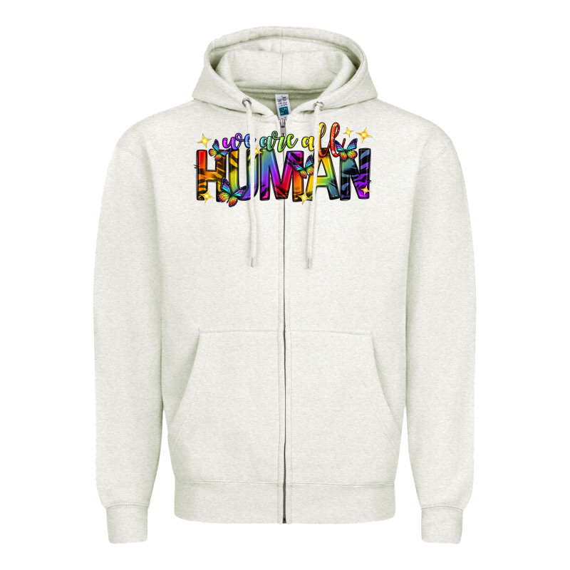 We Are All Human Pride Lgbtq Zipper Hoodie by texasbilliewilder | Teevron