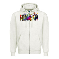 Oatmeal Heather we are all human pride lgbtq Zipper Hoodie - texasbilliewilder