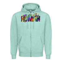 Seafoam we are all human pride lgbtq Zipper Hoodie - texasbilliewilder