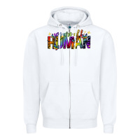 White we are all human pride lgbtq Zipper Hoodie - texasbilliewilder