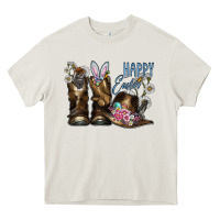 Cream Happy Easter Heavy Core Tee - CowhideDigitalArt
