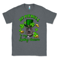 Charcoal Heather St. Patrick's Day My Pitbull Is My Lucky Charm With Hat Classic Tee - RanaPortraitStore