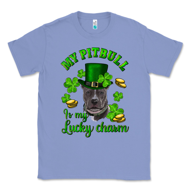 St. Patrick's Day My Pitbull Is My Lucky Charm With Hat Classic Tee by RanaPortraitStore | Teevron