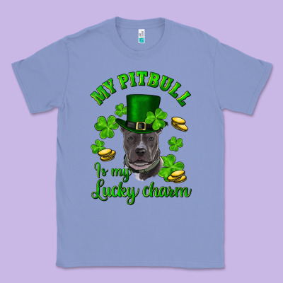 St. Patrick's Day My Pitbull Is My Lucky Charm With Hat Classic Tee Designed By Ranaportraitstore