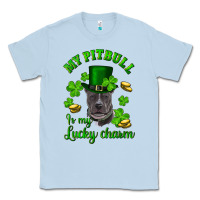 Dusty Blue St. Patrick's Day My Pitbull Is My Lucky Charm With Hat Classic Tee - RanaPortraitStore