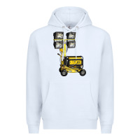 White Towable Light Towers Premium Hoodie - LillyAllenDesigns