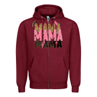 Burgundy mama mama mama lightning bold Zipper Hoodie - Zillion Design Studio