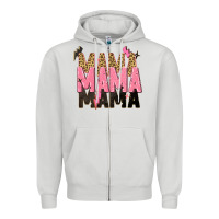 Dove Grey mama mama mama lightning bold Zipper Hoodie - Zillion Design Studio