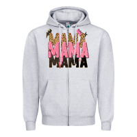 Heather Grey mama mama mama lightning bold Zipper Hoodie - Zillion Design Studio
