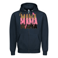 Navy mama mama mama lightning bold Zipper Hoodie - Zillion Design Studio