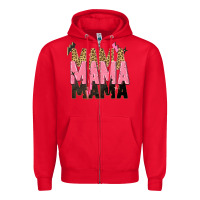 Red mama mama mama lightning bold Zipper Hoodie - Zillion Design Studio