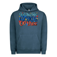 Pigment Midnight Navy god shed his grace on the thee Urban Hoodie - MaliasSmallBusiness