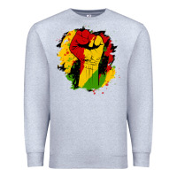 Heather Grey juneteenth fist Premium Sweatshirt - HRA Design Shop