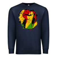 Navy juneteenth fist Premium Sweatshirt - HRA Design Shop
