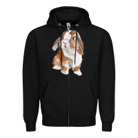 Black Cute Bunny Zipper Hoodie - RanaPortraitStore