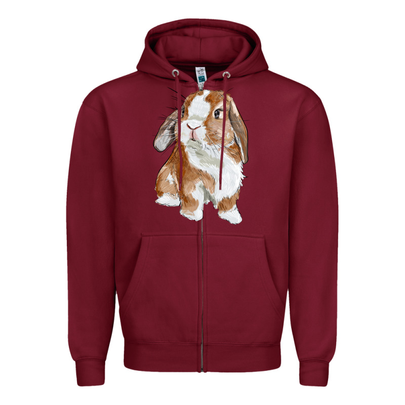 Cute Bunny Zipper Hoodie by RanaPortraitStore | Teevron