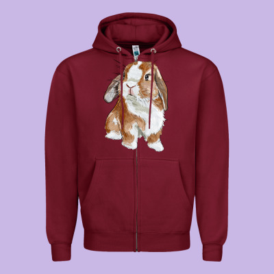 Zipper Hoodie Cute Bunny