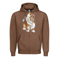 Chestnut Cute Bunny Zipper Hoodie - RanaPortraitStore