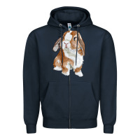 Navy Cute Bunny Zipper Hoodie - RanaPortraitStore