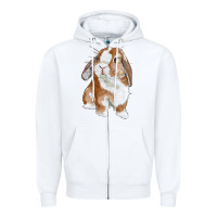 White Cute Bunny Zipper Hoodie - RanaPortraitStore